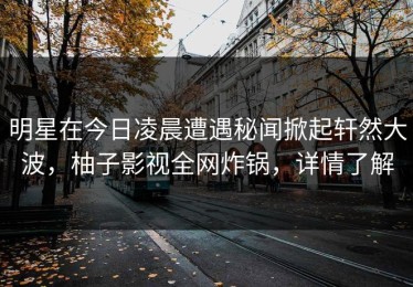 明星在今日凌晨遭遇秘闻掀起轩然大波，柚子影视全网炸锅，详情了解