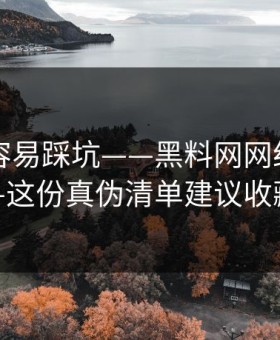 新手最容易踩坑——黑料网网红黑料——这份真伪清单建议收藏