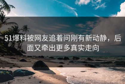 51爆料被网友追着问刚有新动静，后面又牵出更多真实走向