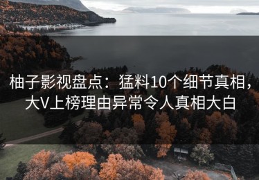 柚子影视盘点：猛料10个细节真相，大V上榜理由异常令人真相大白