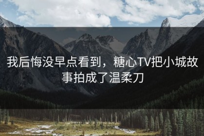 我后悔没早点看到，糖心TV把小城故事拍成了温柔刀