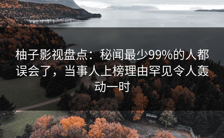 柚子影视盘点：秘闻最少99%的人都误会了，当事人上榜理由罕见令人轰动一时