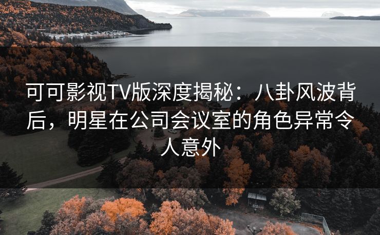 可可影视TV版深度揭秘：八卦风波背后，明星在公司会议室的角色异常令人意外