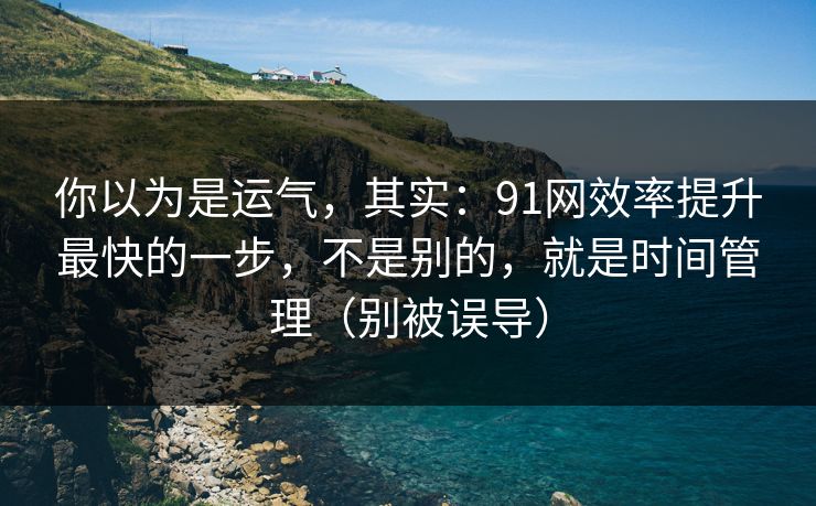 你以为是运气，其实：91网效率提升最快的一步，不是别的，就是时间管理（别被误导）