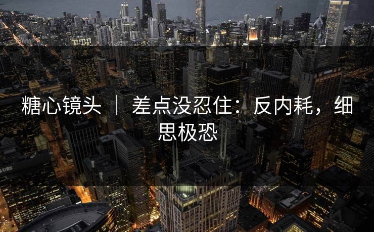 糖心镜头 ｜ 差点没忍住：反内耗，细思极恐