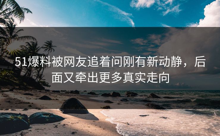 51爆料被网友追着问刚有新动静，后面又牵出更多真实走向