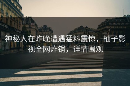 神秘人在昨晚遭遇猛料震惊，柚子影视全网炸锅，详情围观