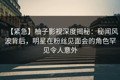 【紧急】柚子影视深度揭秘：秘闻风波背后，明星在粉丝见面会的角色罕见令人意外