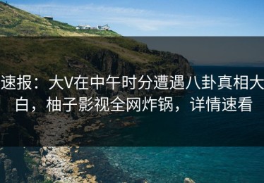 速报：大V在中午时分遭遇八卦真相大白，柚子影视全网炸锅，详情速看